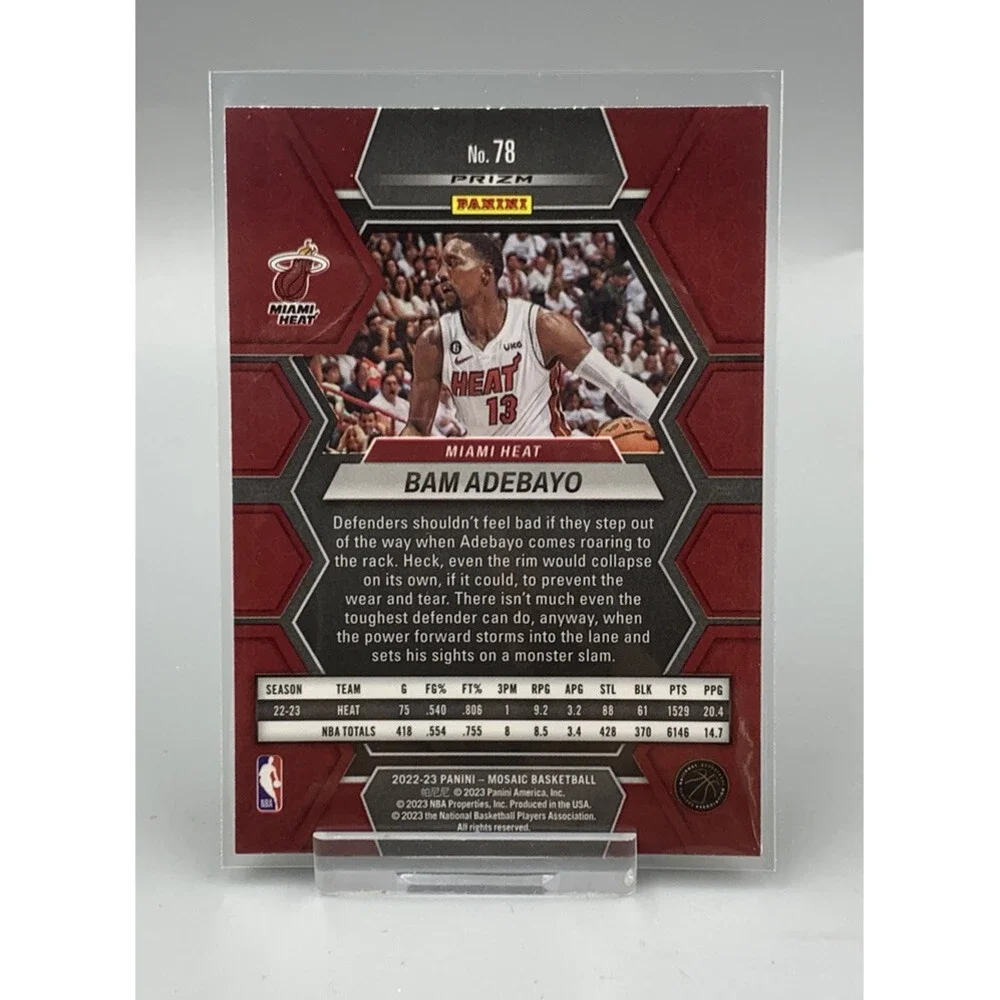 Panini Mosaic 2022 Bam Adebayo Heat‎ #78 Yellow Reactive Prizm